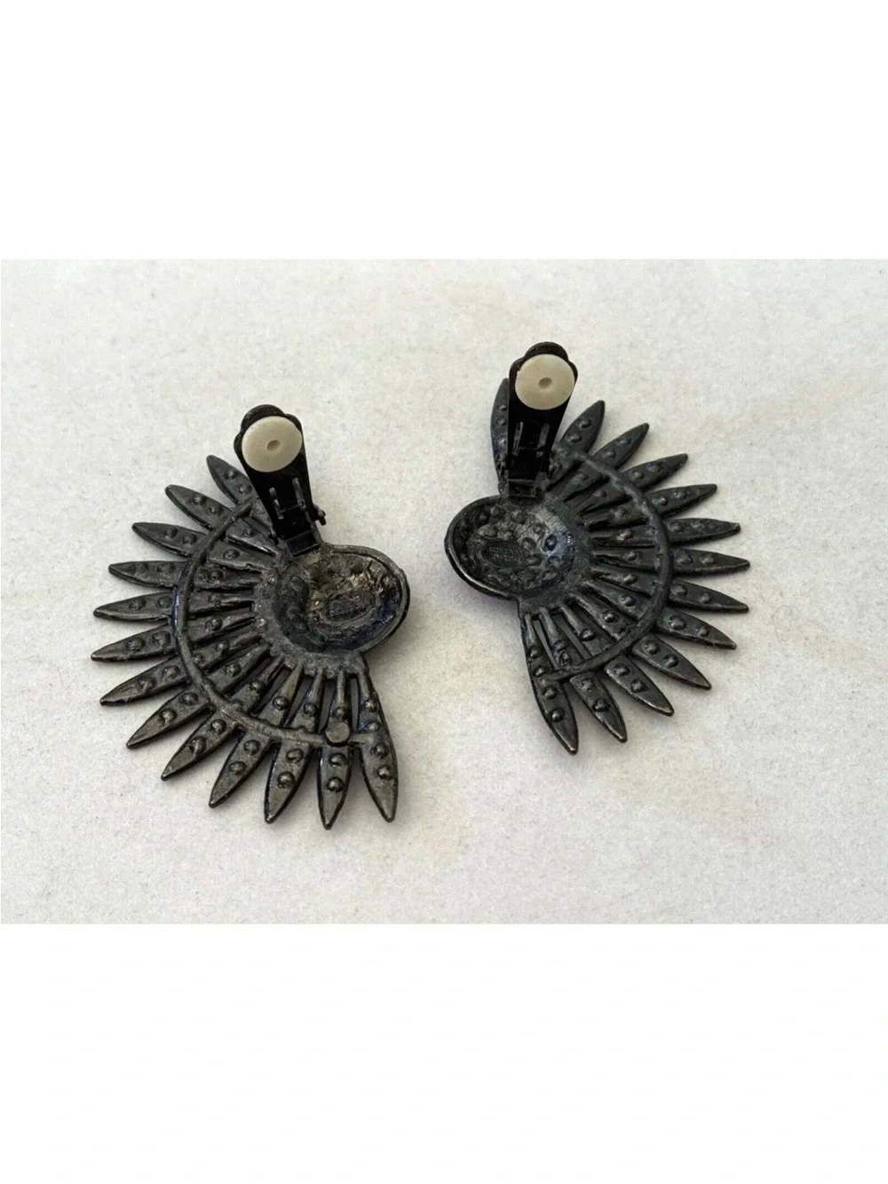 AMAZING Vintage 1980's THELMA DEUTSCH Oversized Pink Rhinestone Clip On Earrings